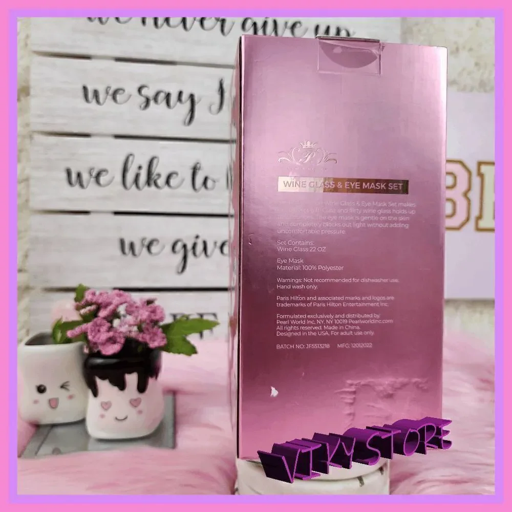 {PARIS HILTON} Wine Glass & Eye Mask Set 22 oz {wine glass}